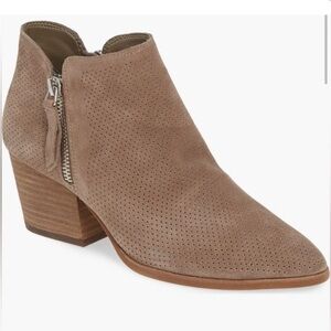 Vince Camuto Perforated Brown Ankle Booties